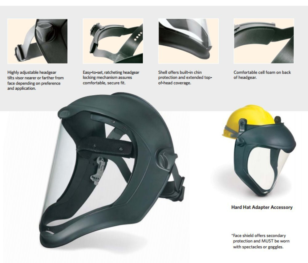 Uvex Bionic Shield, Black Matte Shell, Clear, with Suspension #S8510