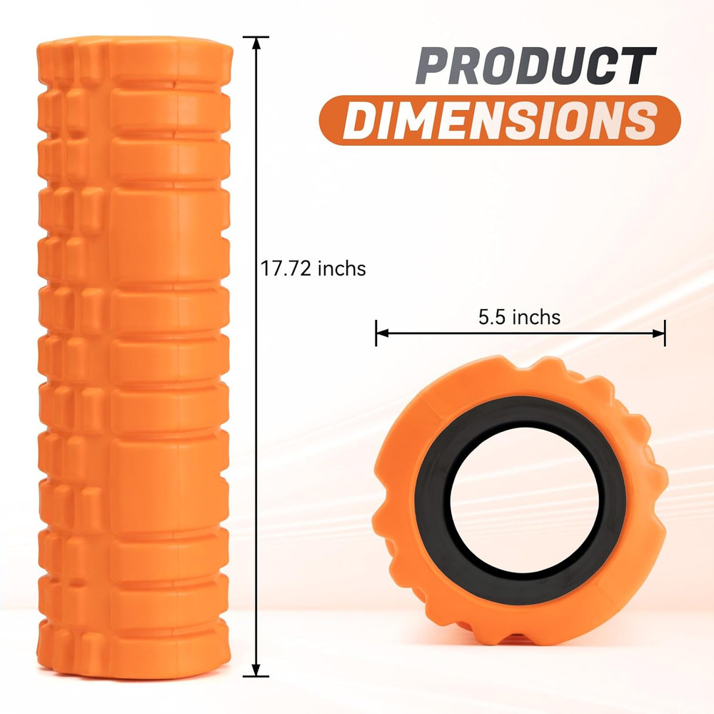 Foam Roller for Deep Tissue Massager, 18" Trigger Point Foam Roller, Patented Ex