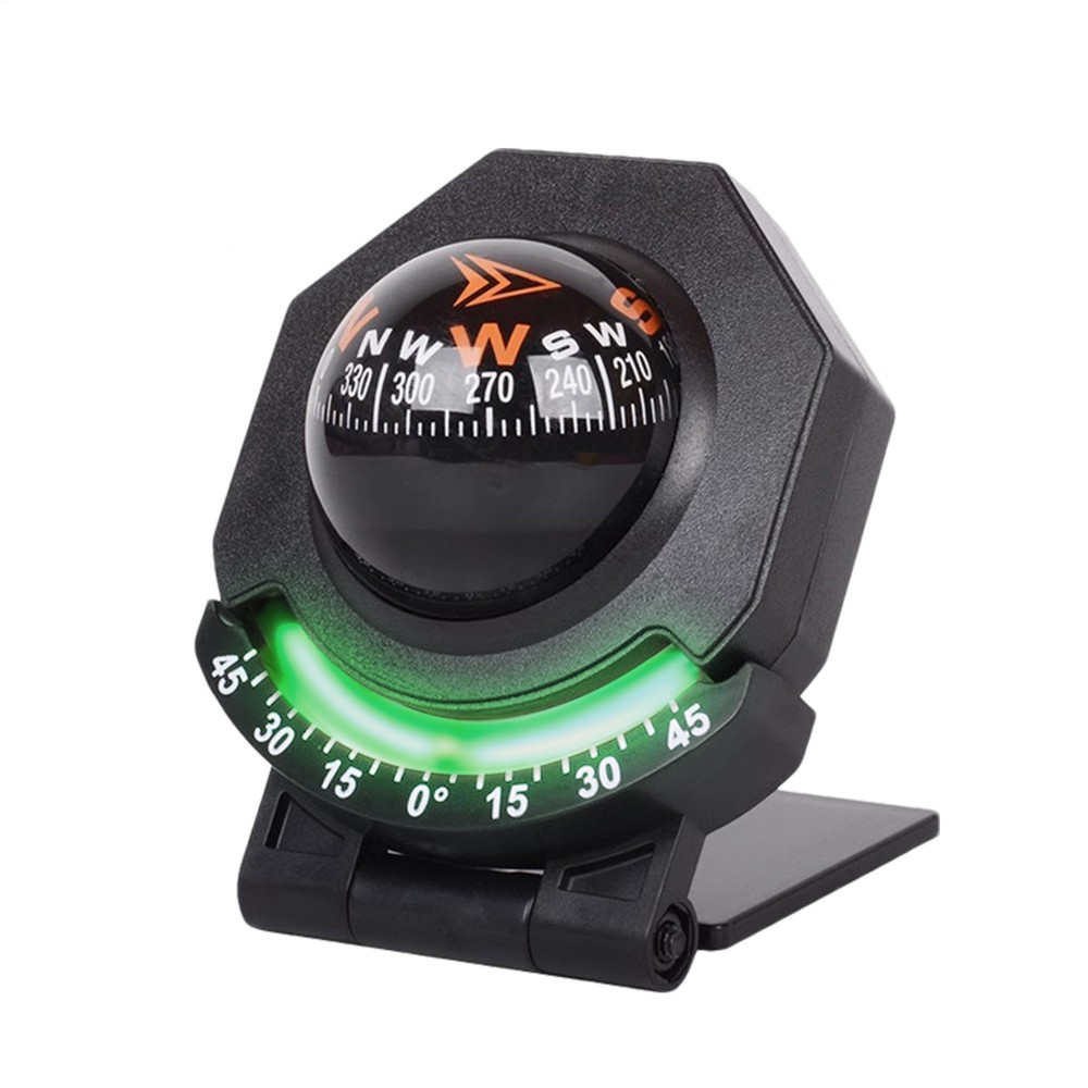 Car Dashboard Compass 180° Adjustable High Precision Foldable Spherical Compass