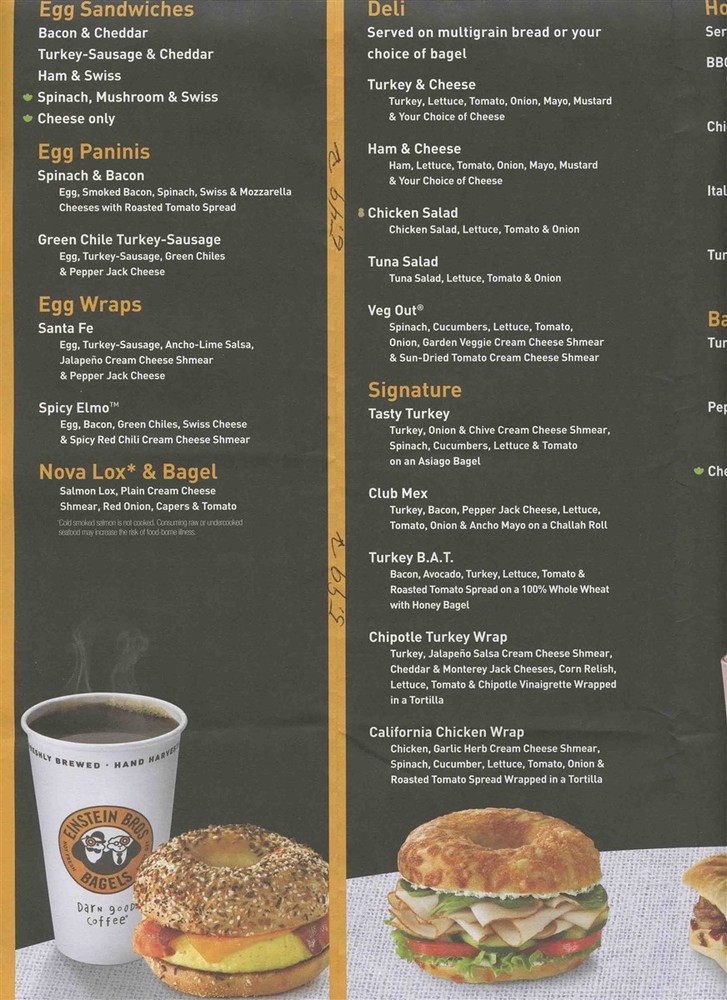 Einstein Bros Bagels Breakfast Lunch Catering & Bagel Box Menu