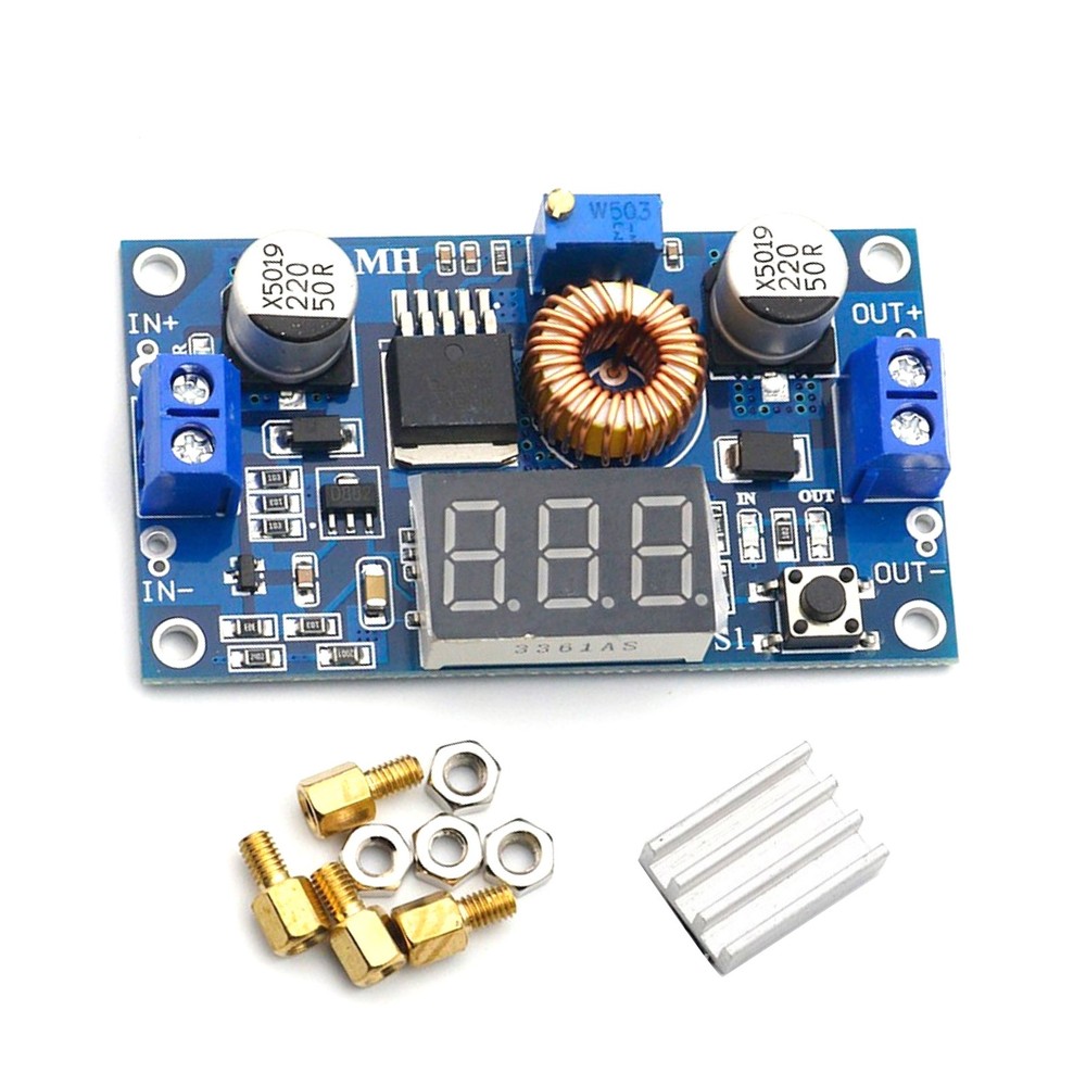 High Power Voltmeter Heatsink Standoffs DC-DC Step Down 5A Adjustable