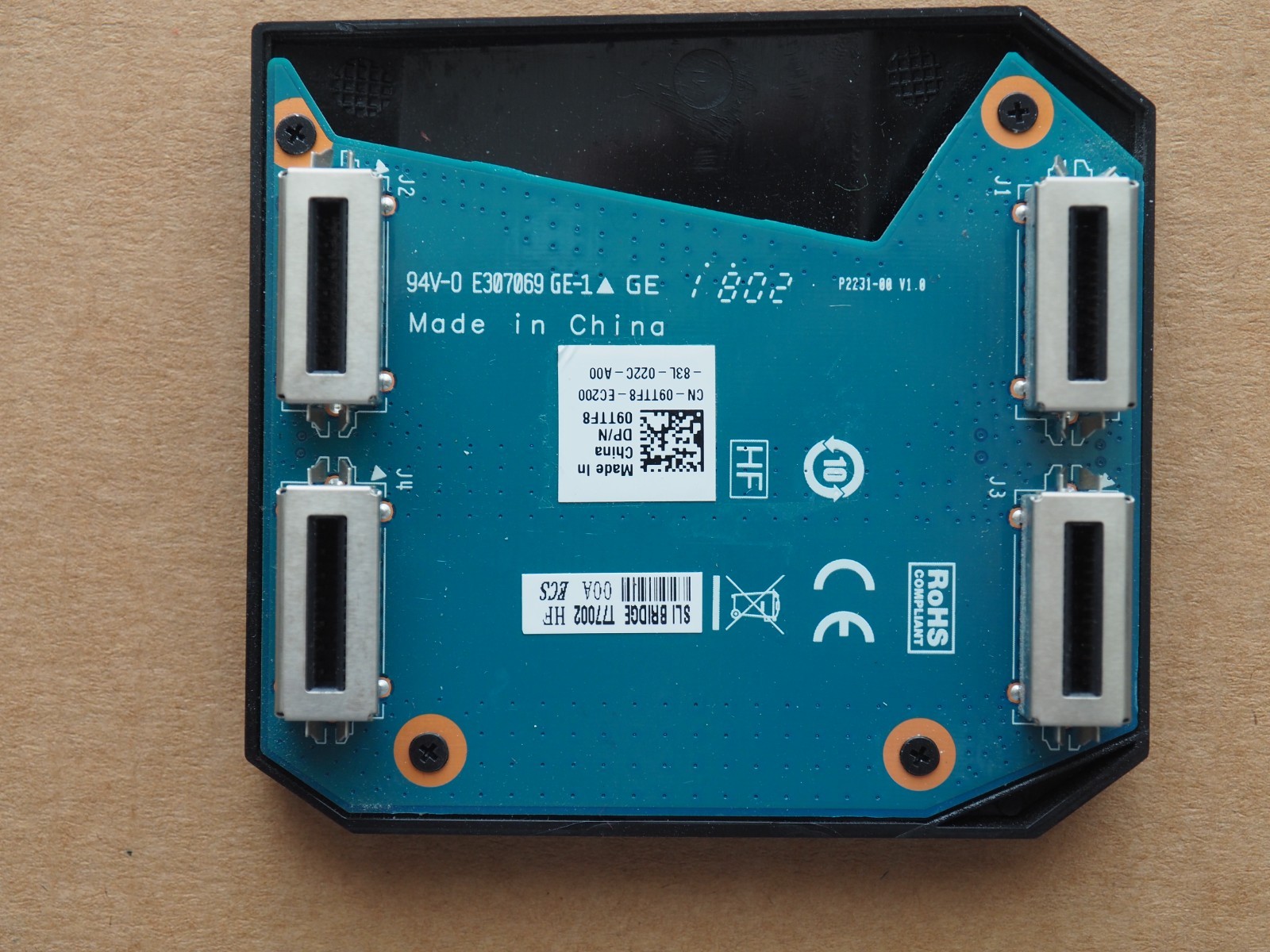 Used Dell Alienware Video Card SLI Bridge T77002 DELL 09TTF8 Connection Board