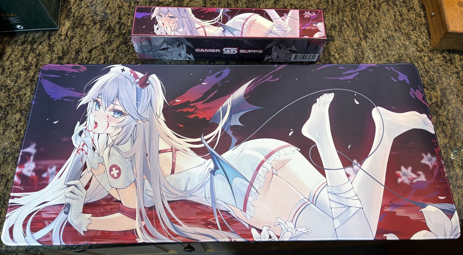 Gamersupps GG Waifu Cups x Vei: Bloodlust Mousepad Deskmat New