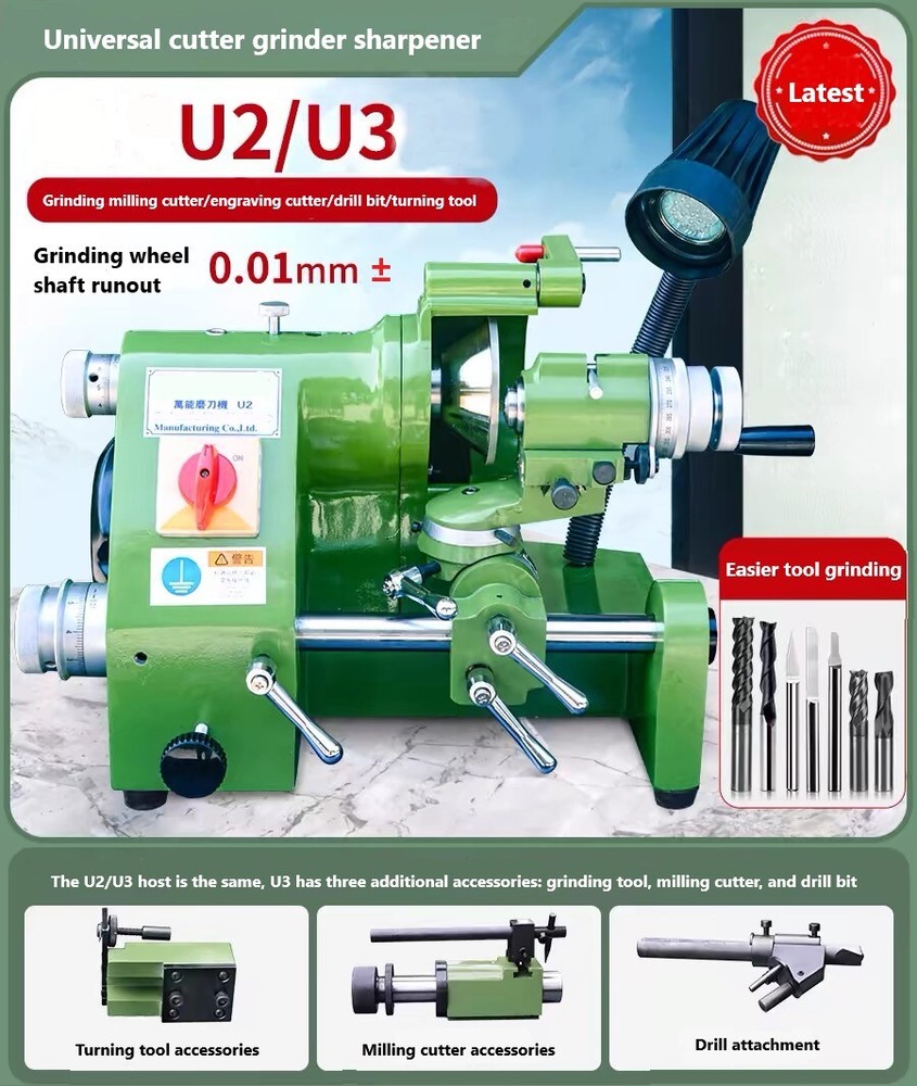 U2 Universal cutter grinder sharpener for end mill/Twist drill/lathe cutter E