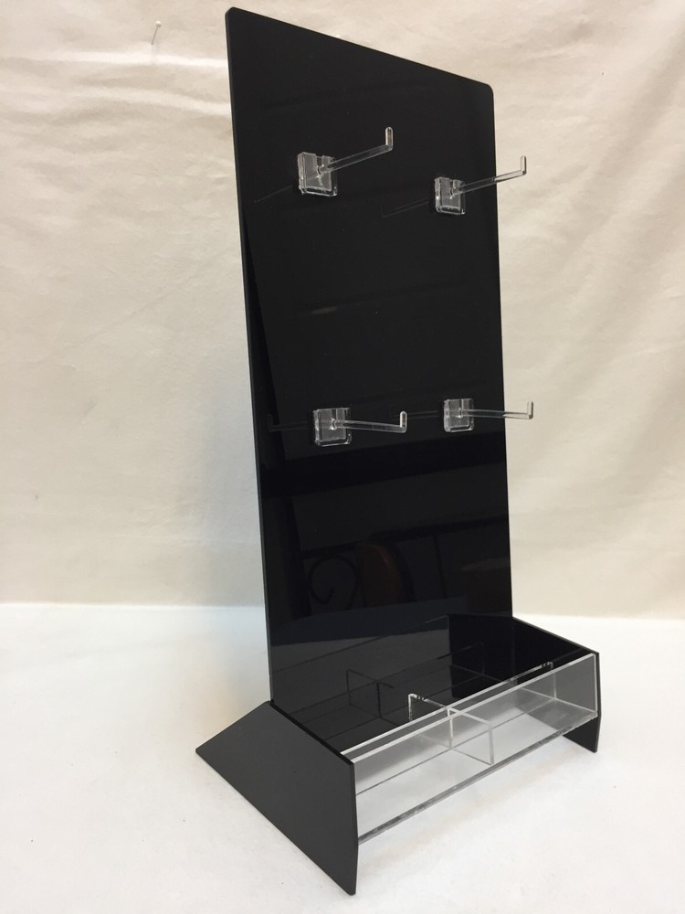 Vertical Display Black & Clear Acrylic Plastic