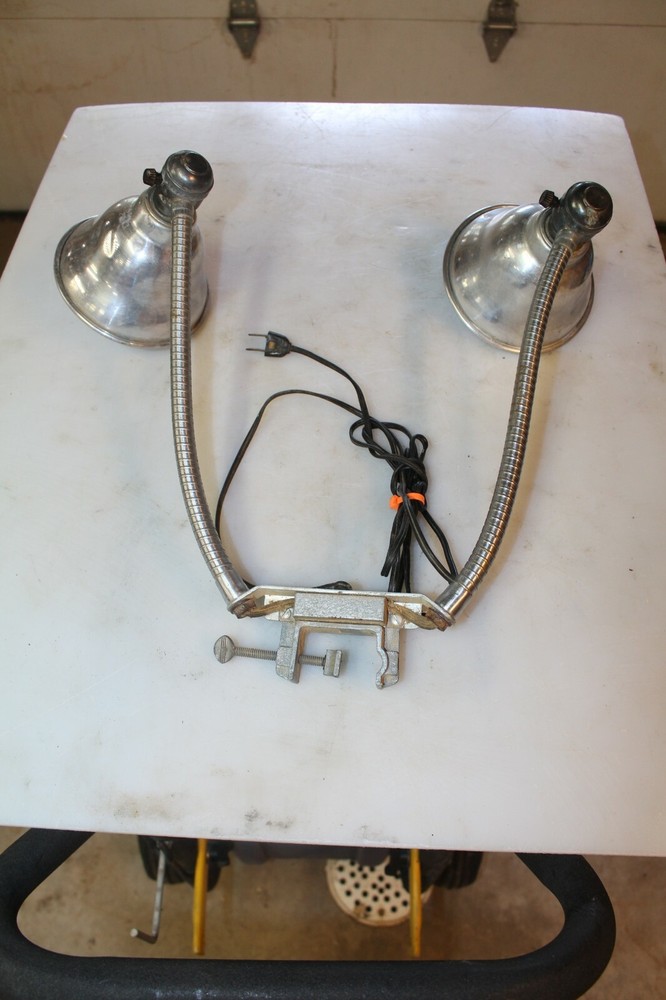 Steam Punk DOUBLE Gooseneck Lamp assembly,WORKING