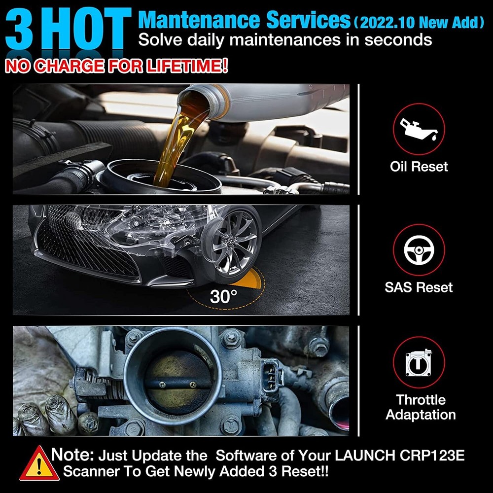 LAUNCH CRP123E Elite Car OBD2 Scanner Code Reader Engine ABS SRS Diagnostic Tool