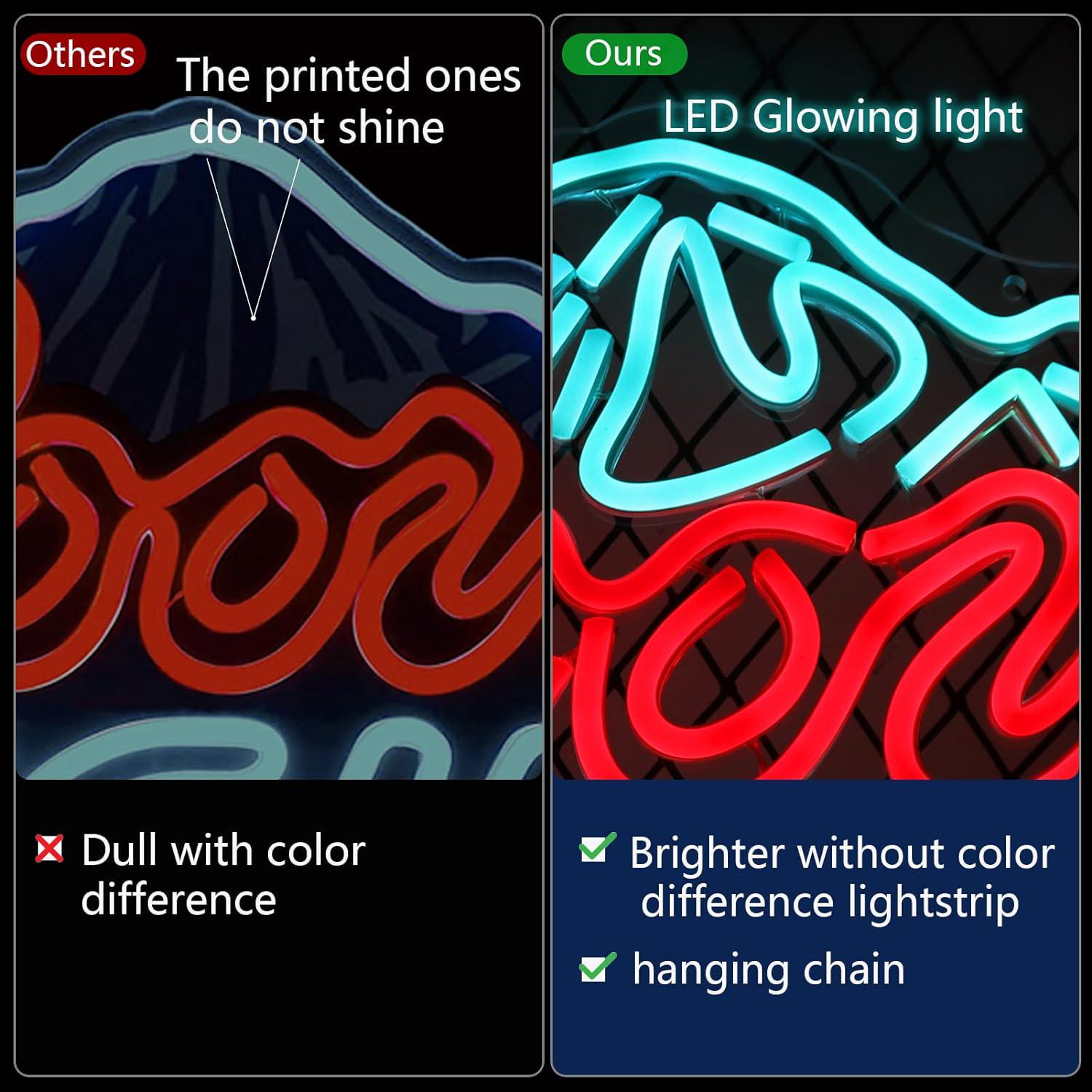 LED Neon Beer Sign Man Cave Home Bar Wall Decor Light Up Mountain Pattern