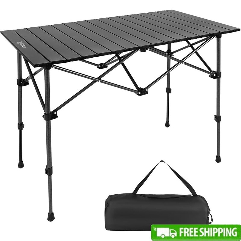 Portable Folding Camping Table Adjustable Height Lightweight Outdoor Use