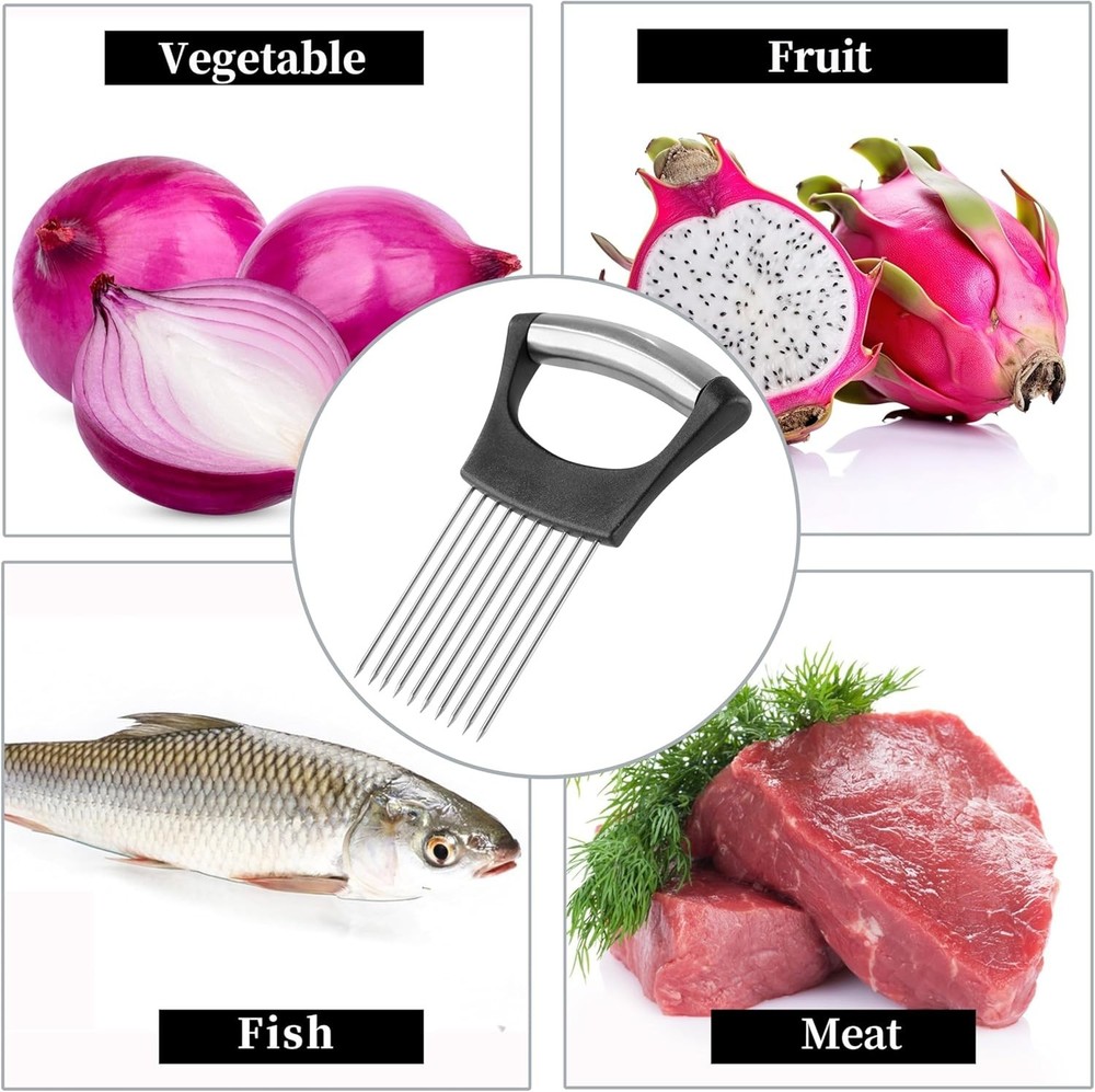 Versatile Onion & Vegetable Cutter with Safety Grip - Includes Protective Cover