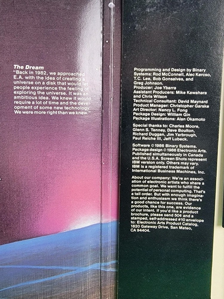 1986 Starflight PC Computer Game by Electronic Arts, IBM & Tandy