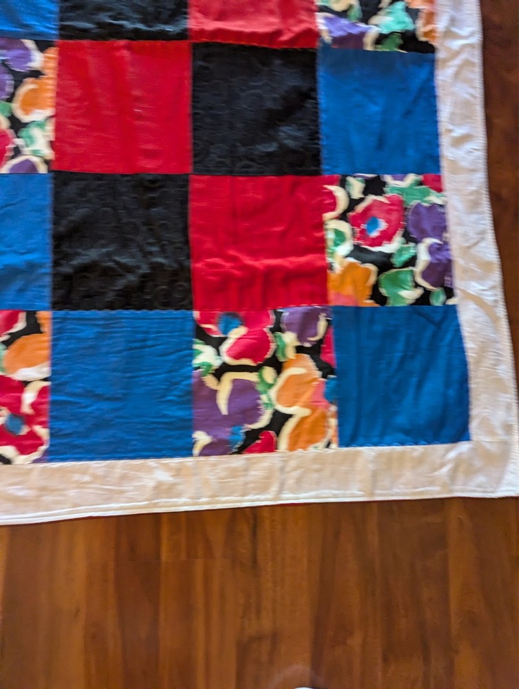 Patchwork Lap Quilt Blanket Throw Multicolor 50”x 35” - Please See Video
