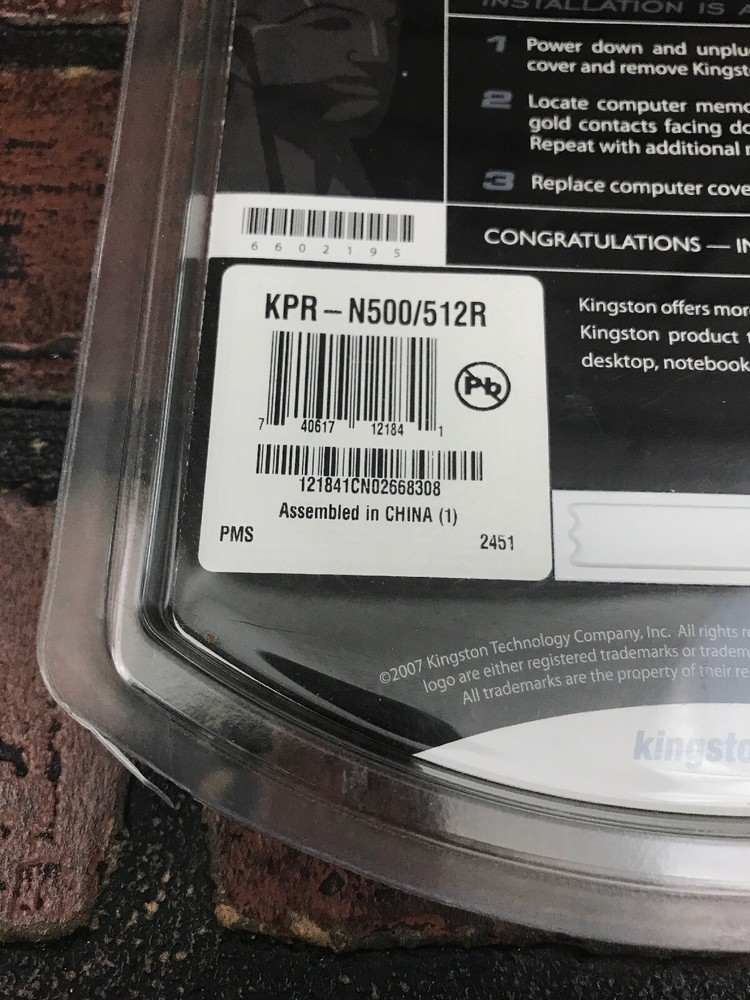 Kingston Notebook 512 MB 500 Series Memory
