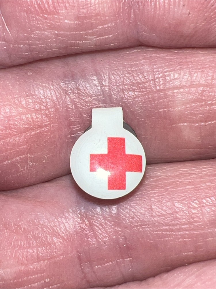 American Red Cross Tiny Fold Tab Button 738