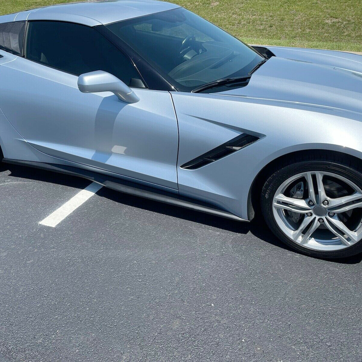 For 14-19 Chevrolet Corvette C7 stingray Side Skirt Z06 Style Rocker Panel Black