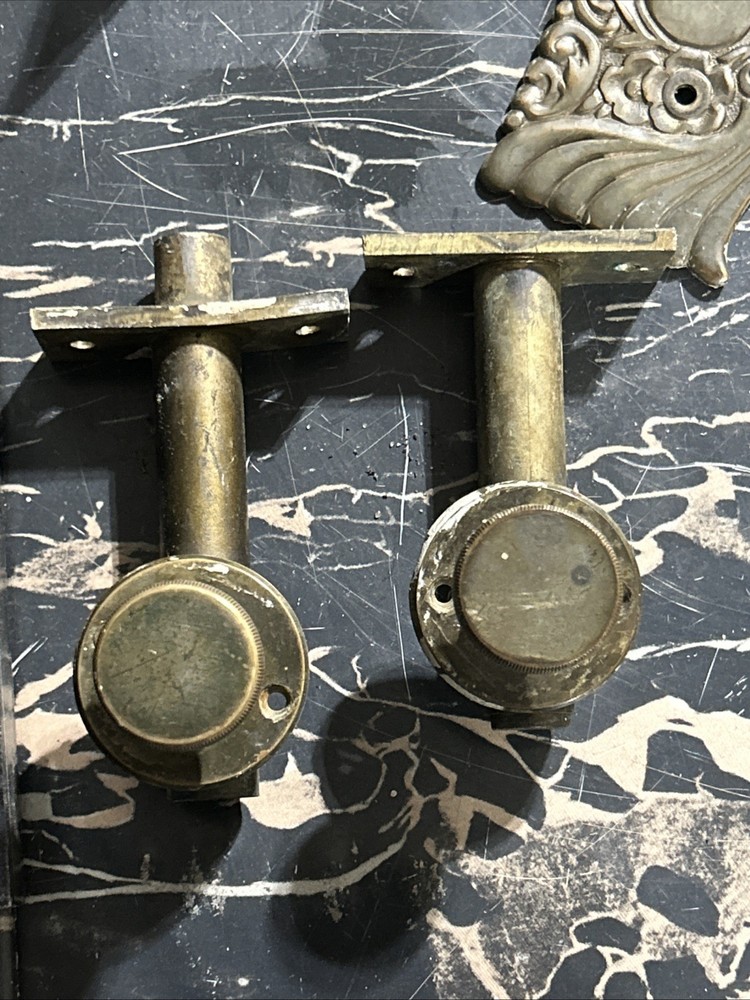 Antique Russell Erwin Hardware Knobs Mortise Plates Screws Set Thumb Lock...