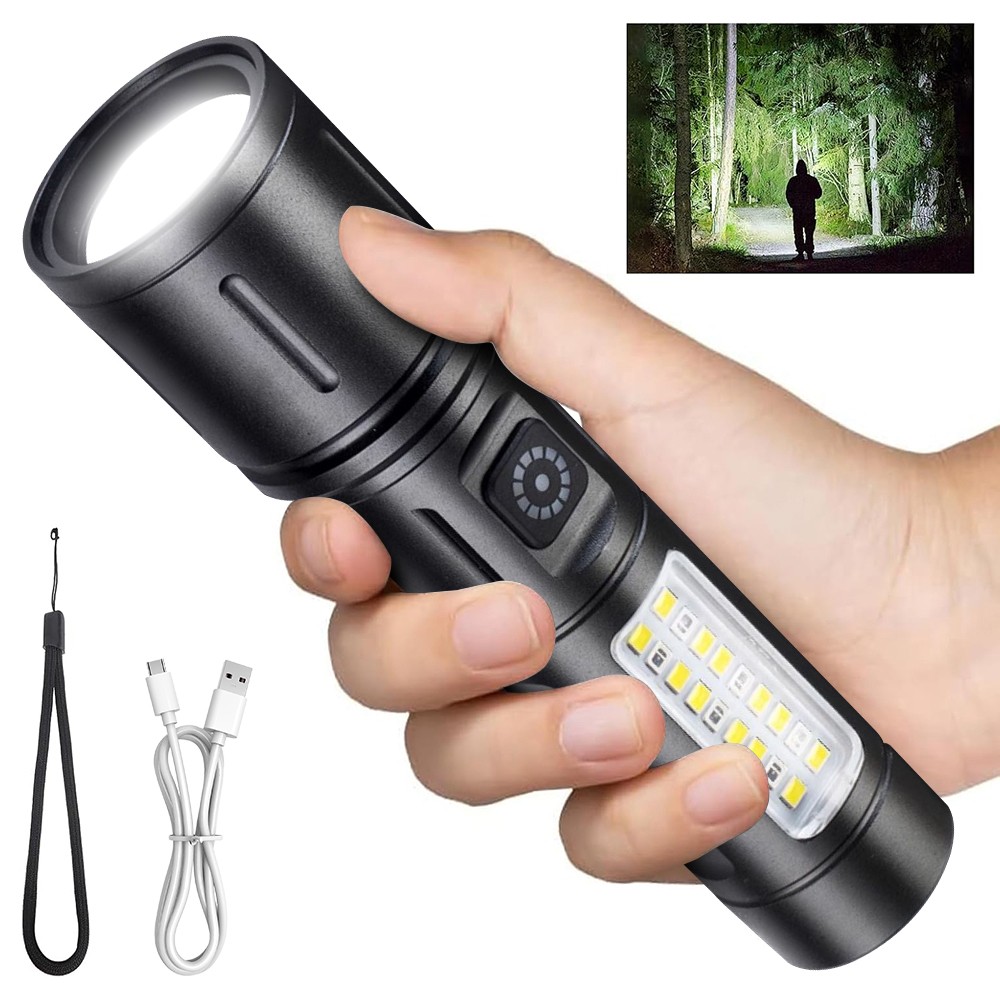 90,000 Lumen Super Bright LED Tactical Flashlight Rechargeable LED Work Lights