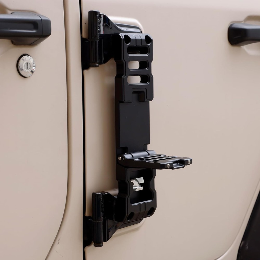 Side Door Hinge Foot Step - Folding Steps for hinge step, black