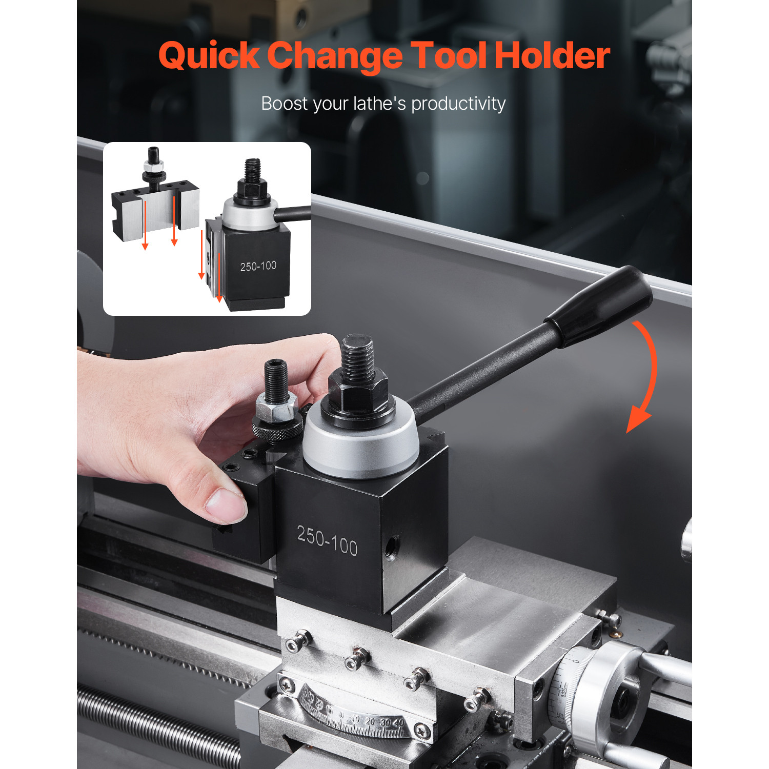 Quick Change Tool Post Set 8 Pcs Lathe Tool Holders for 6"-12" Mini Lathe Swing