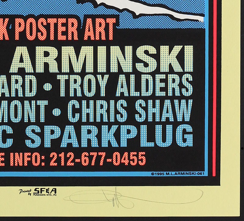 Next Wave Rock Blacklight Poster Art Show 1995 CBGB's NYC Signed Mark Arminski