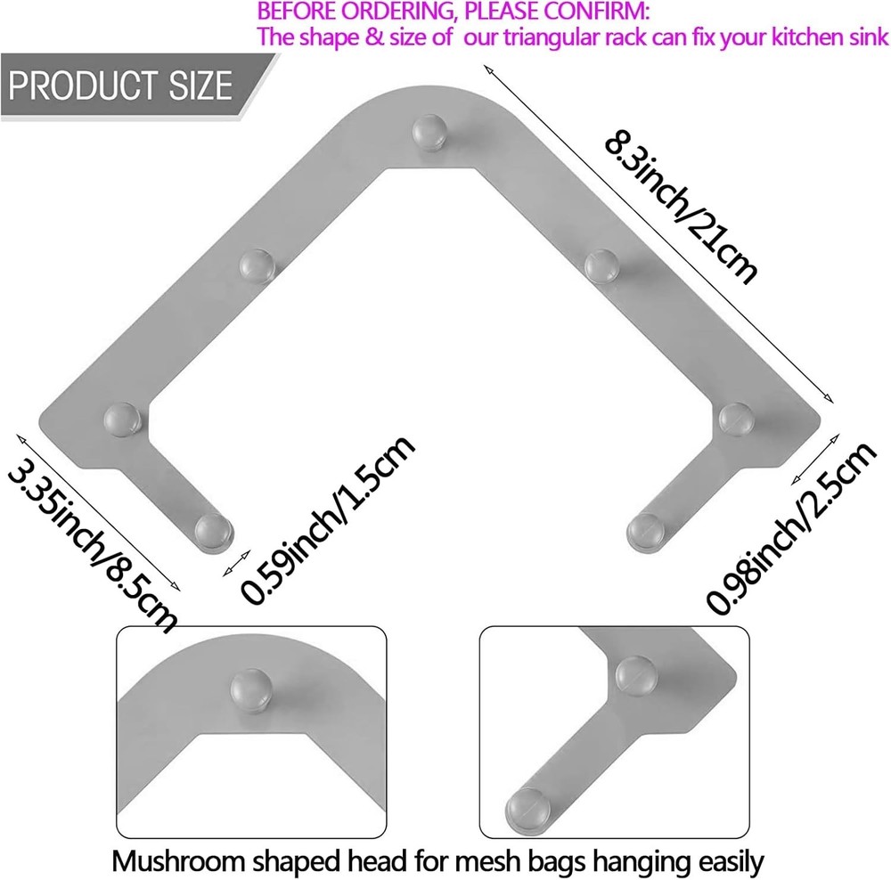 Kitchen Sink Triangle Tri-Holder Filter, Kitchen Sink Strainer, Sink Drain St...