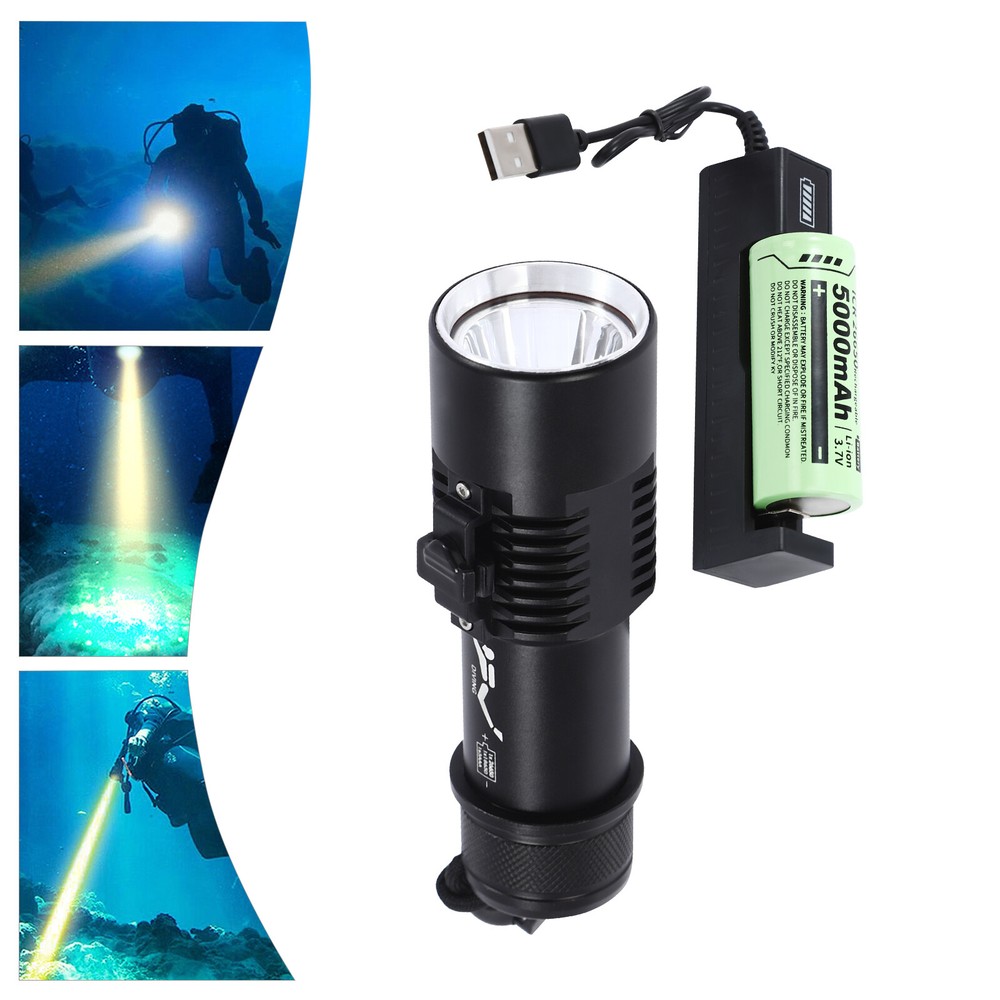 Waterproof Dive Light, Compact Bright Diving Torch, Submersible Flashlight