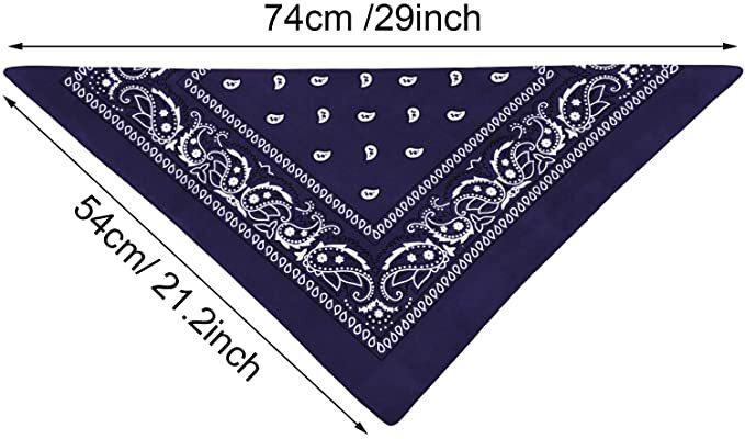 Bandana 100 Cotton Paisley Print Double-Sided Scarf Head Neck Face Mask 22"X22"