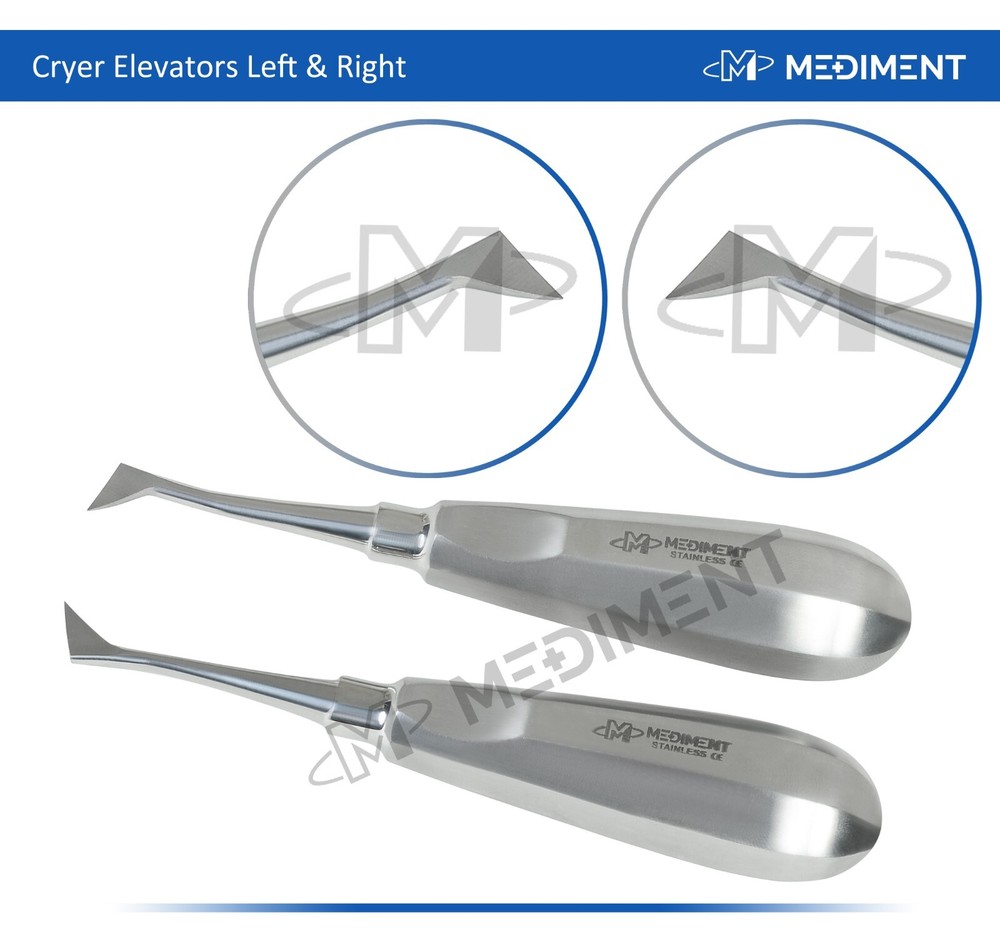Dental Tooth Extraction Cryer Elevators Left & Right Surgical Root Instruments