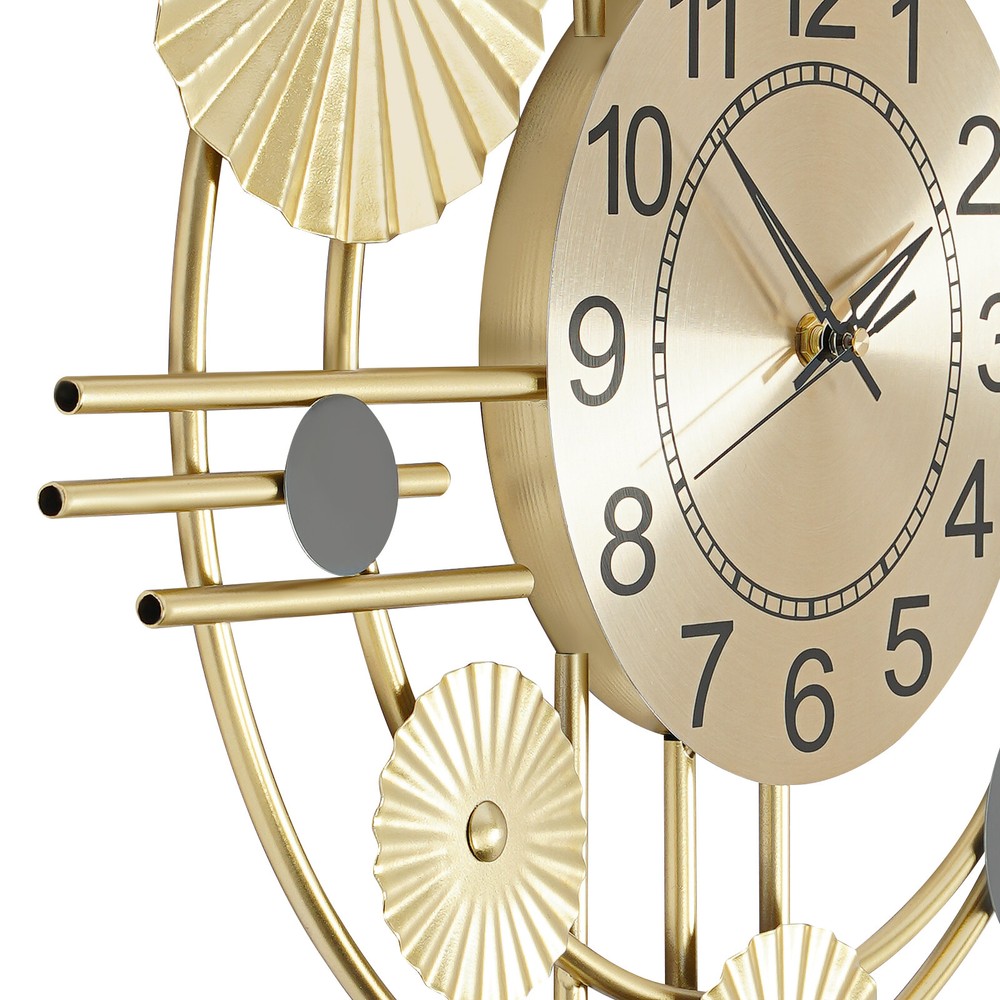 Modern Gold Wall Clock, Elegant Design, Silent Movement, Wall Mount Decor