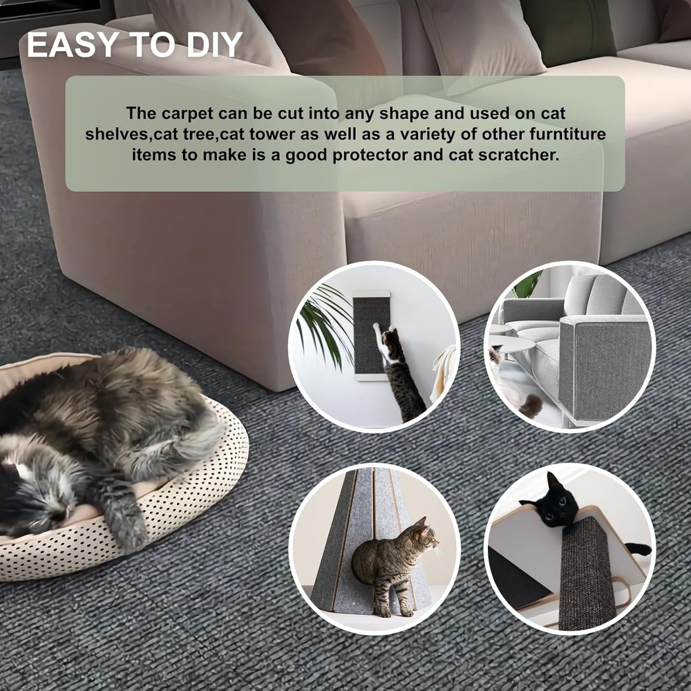 Self-Adhesive Trimmable Cat Climbing Post Covered Pad Replacement for DIY Cat...