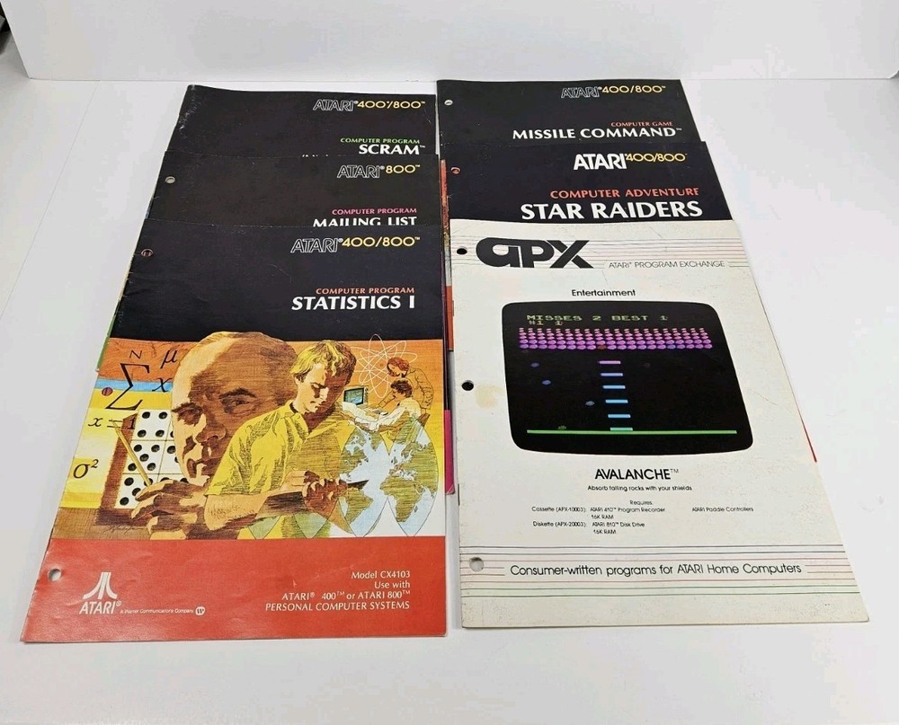 Lot Of 6 Atari 400 Computer Programs Scram Avalanche Star Raiders Missle Command