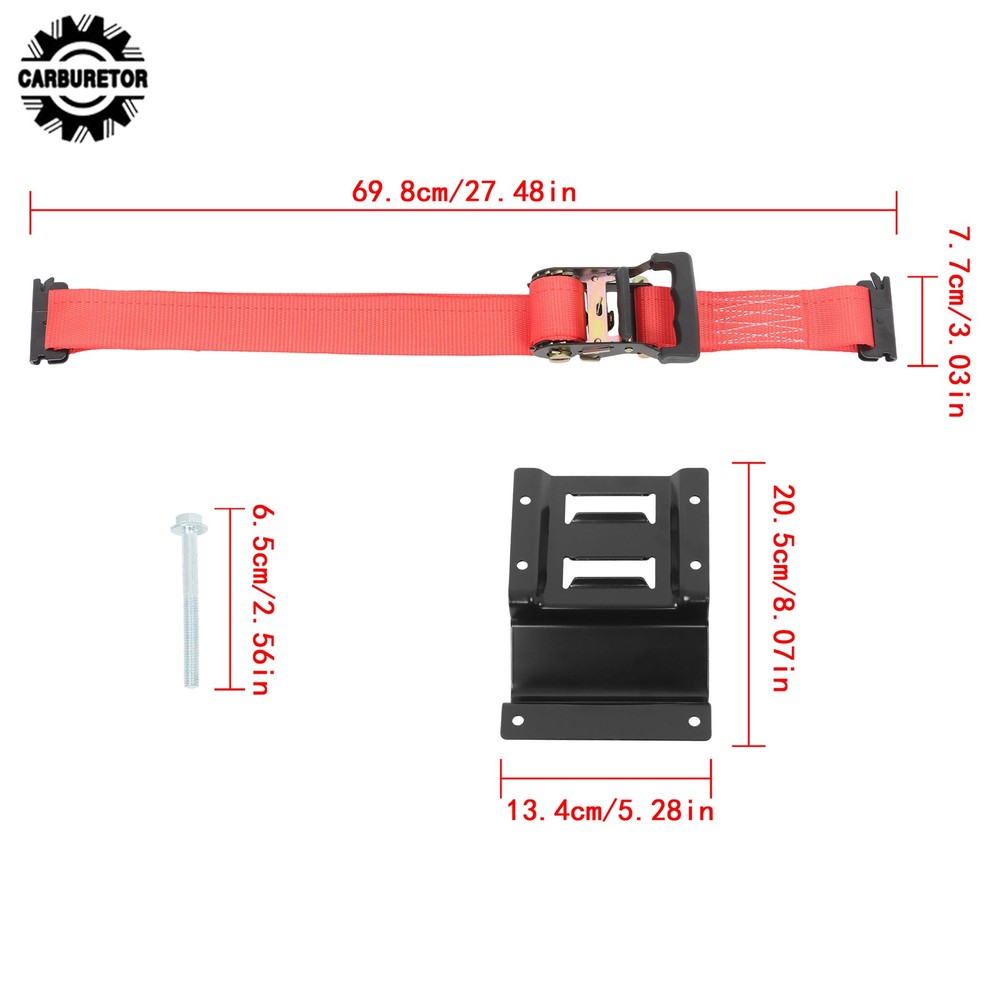 For Trailers Black E Track Wheel Chock Set & 6' Red Ratchet Straps Polyester