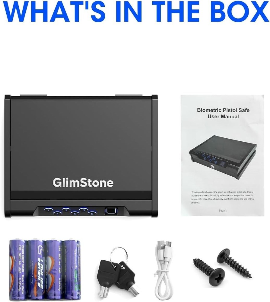 Biometric Handgun Safe – Fireproof Compact Gun Storage with Quick Access