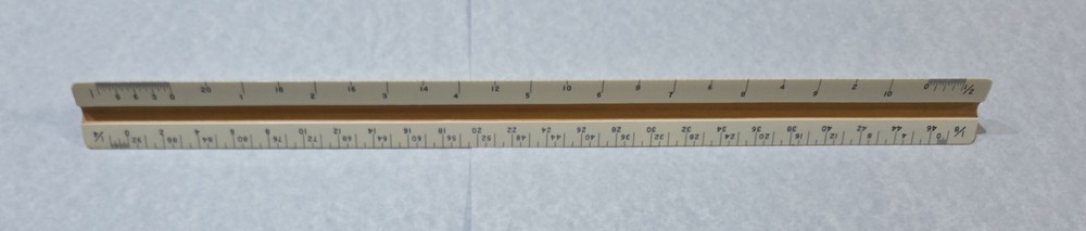 Vintage 12" Sterling #481 Engineering/Drafting Triangular Ruler