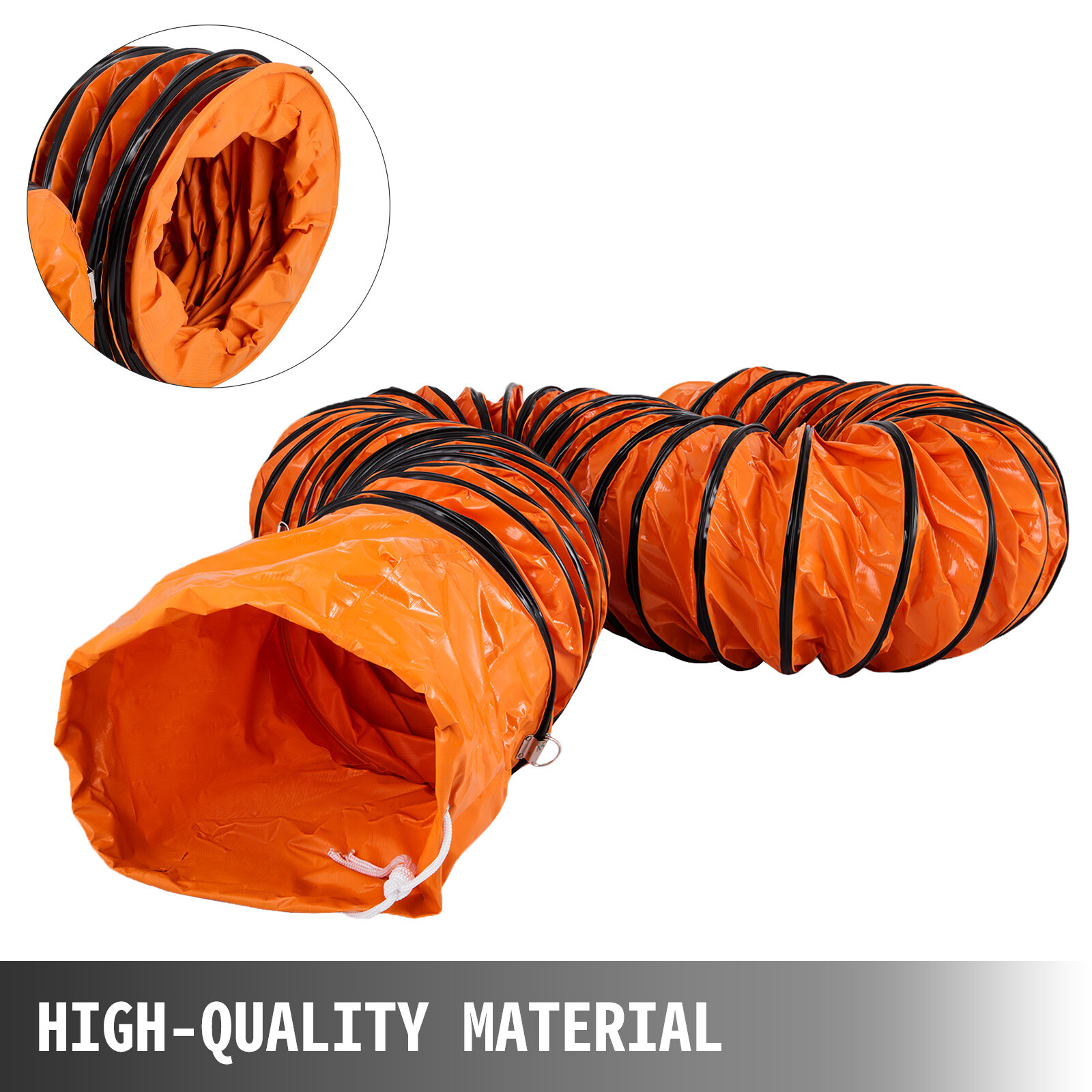 12'' PVC Flexible Ducting 32FT/9.8m Fit Ventilator Orange Gardening Portable