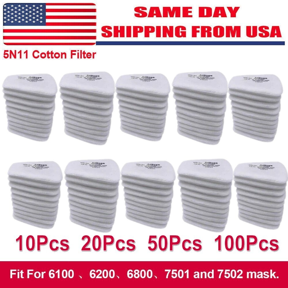 10/20/50Pcs 5N11 Cotton Filter Replacement For 6200 6800 7502 Respirator Filters