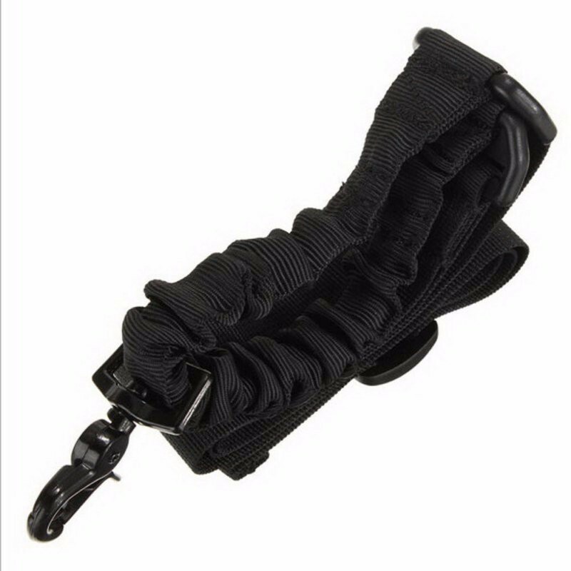 US Tactical 1 One Single Point Adjustable Bungee Rifle Gun Sling Strap System BK