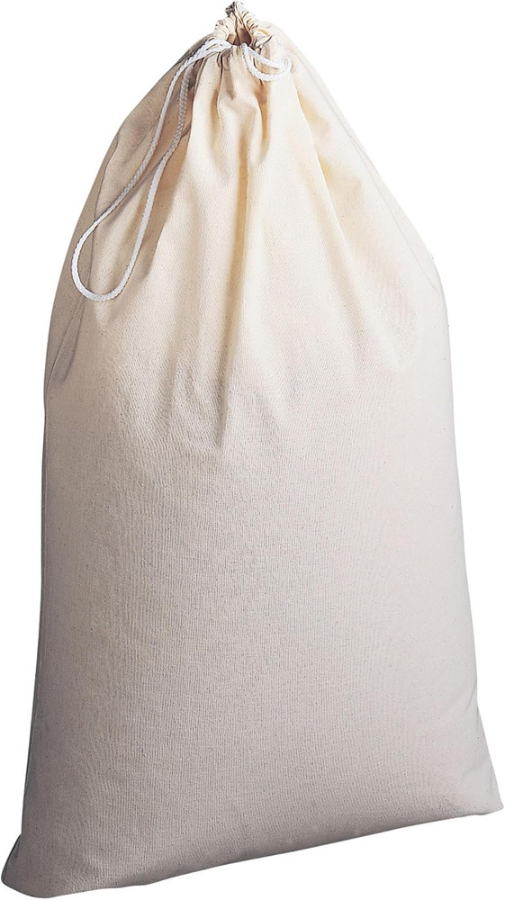Household Essentials Cotton Laundry Bag, Large, 100% Cotton, Drawstring Top with