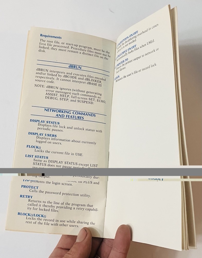 Ashton-Tate dBASE III PLUS Quick Reference Guide (1985) Vintage Rare Manual Only