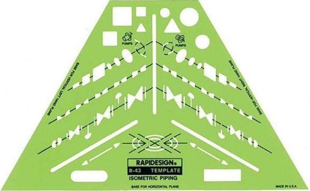 Isometric Drafting Template Technical Drawing Stencil Tool