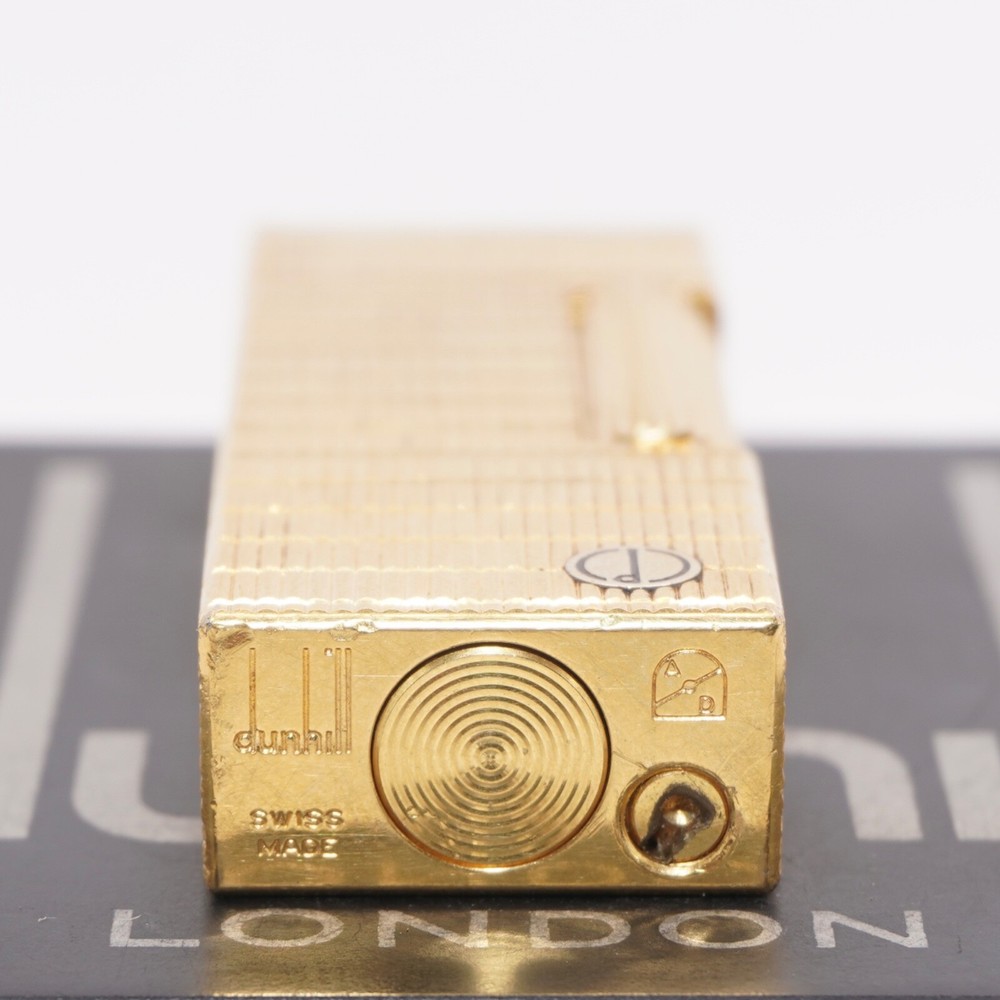 Rare Dunhill Lighter Gold Windowpane Pattern-Ultrasonically cleaned
