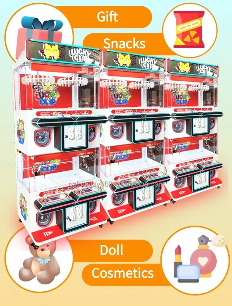 Rotating Spinning 25 Clip Prize Skill Redemption Claw Machine Arcade Combo (4)