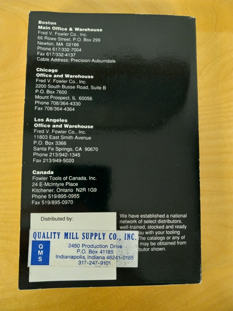 Fowler Quality Measuring Instruments & Precision Tools Catalog (c) 1990, 520 pgs