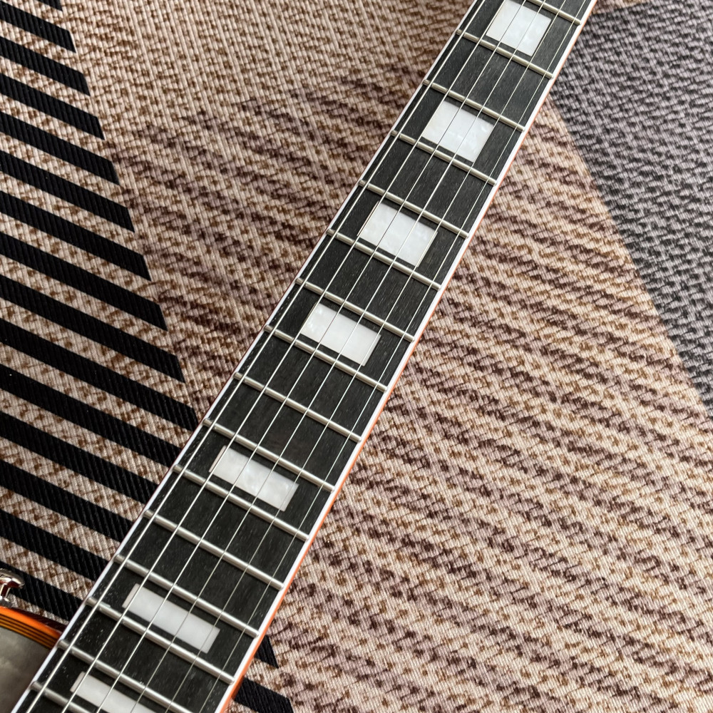 Custom Shop Gray Electric Guitar orange logo and binding in stock free shipping