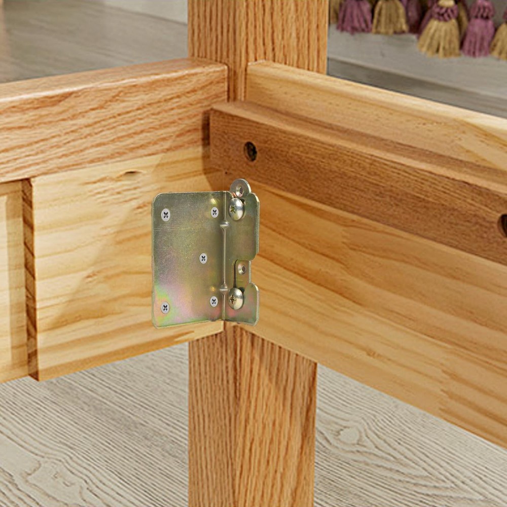 4 Pcs Universal Beds Rail Bracket Iron Bed Plates Hook on Conversion Brackets...