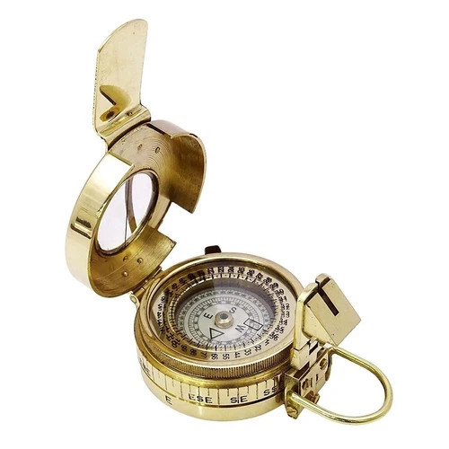 ANTIQUE MARITIME NAVIGATION SOLID BRASS VINTAGE PRISMATIC COMPASS GIFT