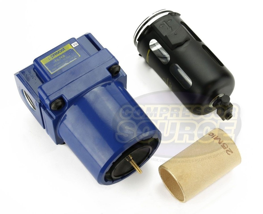 Prevost Compressed Air Inline Moisture Water Separator Filter 3/4" FNPT High CFM