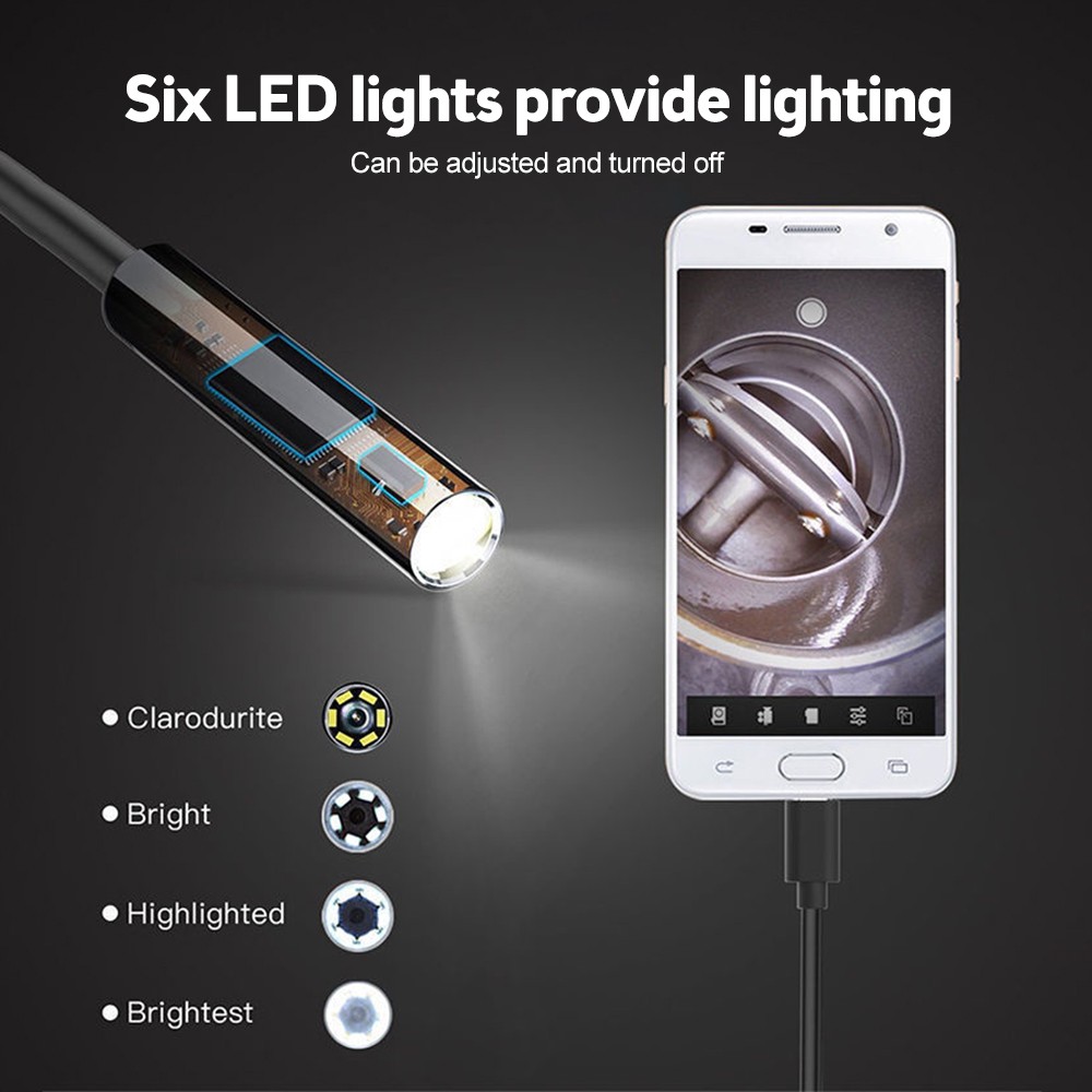 3in1 Borescope Endoscope 6LED Inspection Scope Camera For Android Cell Phone/PC