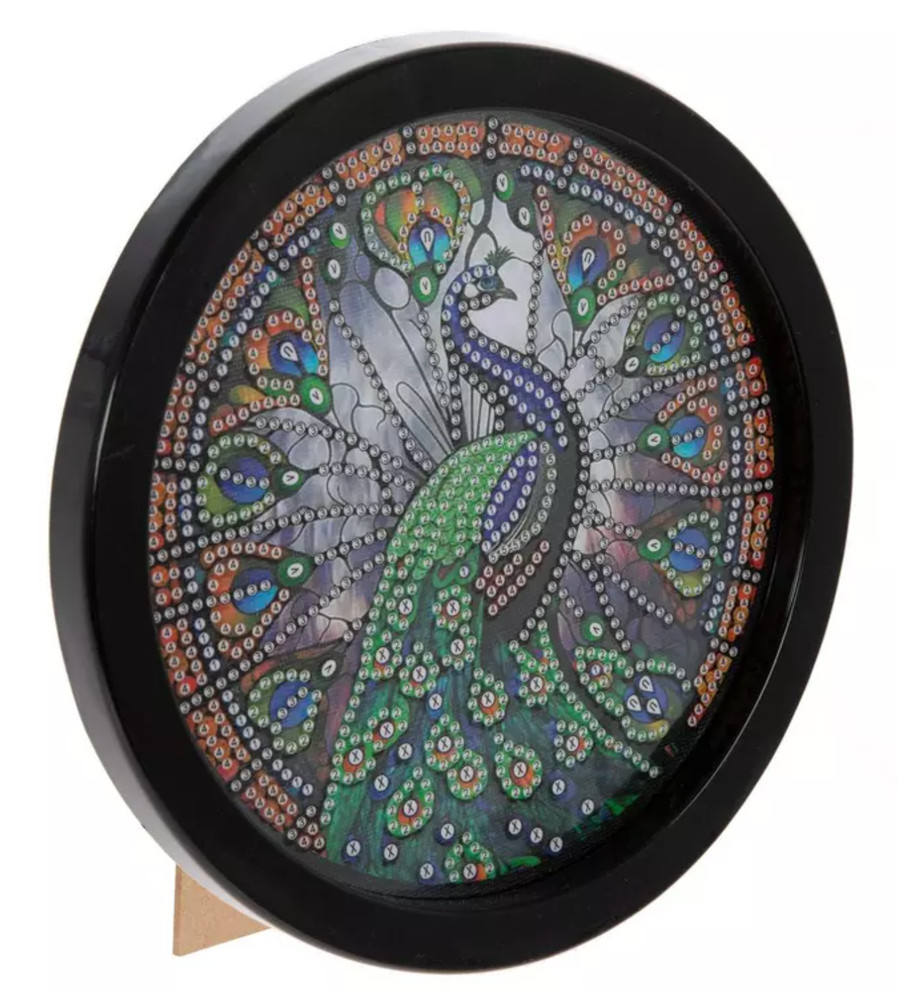 FRAMED DIAMOND DOT ART KITS - HOBBY LOBBY- Peacock (ROUND)