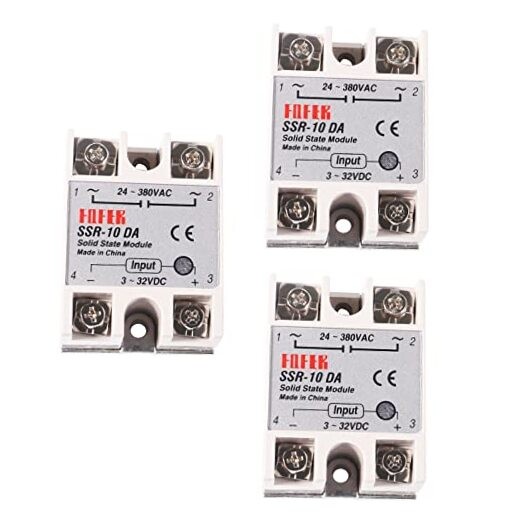 Solid State Relay Single Phase Semi-Conductor Relay Module Input 3pcs SSR-10DA